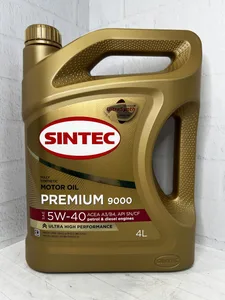 Масло моторное Sintec Premium 9000 5W-40 SN/CF, A3/B4 синтетика 4 л, артикул 600107