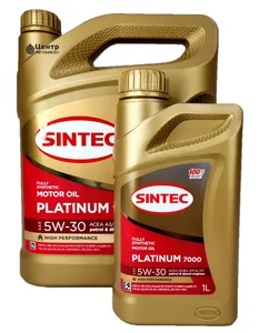 Масло моторное Sintec Platinum 7000 5W-30 SL/CF, A3/B4 синтетика 4 л, артикул 600144
