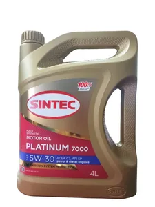 Масло моторное Sintec Platinum 7000 5W-30 C3, SP синтетика 4 л, артикул 600149