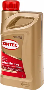 Масло моторное Sintec ExtraLife 7000 5W-40 SN/CF, A3/B4 синтетика 1 л, артикул 600253