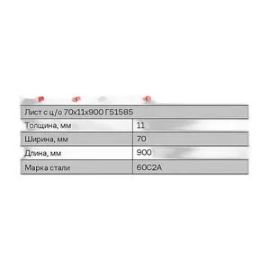 Лист рессорный 70х11х900мм. (заготовка) с отверстием