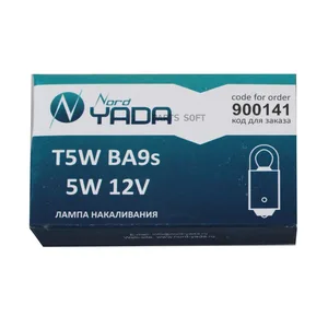 Автолампа T5W, 12V 5W, цоколь BA9s, (габариты). 900141 "Nord YADA"