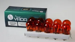 Автолампа PY21/5W, 24V 21/5W, цоколь BAY15d, (желтая) (смещенный цоколь). 900268 "Nord YADA"