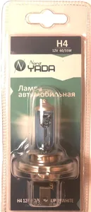Автолампа H4, 12V 60/55W, цоколь P43t, "SUPER WHITE" блистер. 902604 "Nord YADA"