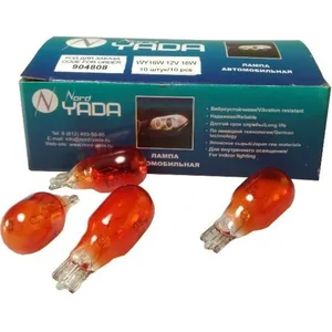 Автолампа WY16W, 12V 16W, безцокольная (желтая) (доп. освещения). 904808 "Nord YADA"
