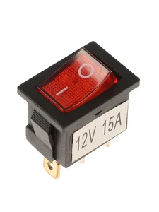 Клавиша 12V 15А Mini красная с подсветкой (3конт.) ON-OFF. 905441 "Nord YADA" — ракурс 1