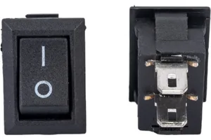 Клавиша 250V 3А Micro черная (2конт.) ON-OFF. 905465 "Nord YADA"