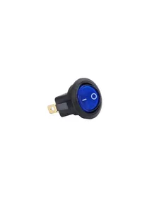 Клавиша 12V 20А круглая черная с синей LED подсветкой (3конт.) ON-OFF. 905477 "Nord YADA"