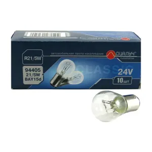 Лампа двухконтактная габарит, поворот, стоп-сигнал 24Vх21/5W (цоколь BAY15d), артикул 94405