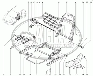 Каркас сидений А68R52 5602274, артикул А68R52-5602274