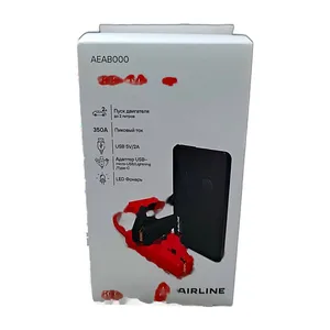 Аккумулятор внешний универсальный, Booster 8000мАz, выход USB, 5В, 2А, пусковой ток до 350А; вход micro USB 5В, 2А, фонарь, пуск двигателя с сетью 12В при разряженной АКБ, артикул AEAB000