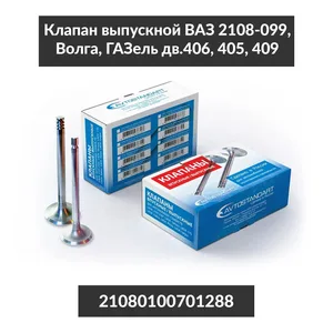 Клапан ВАЗ 2110-12, (16V) (к-т 16 шт). 21120100701099 "AVTOSTANDART", артикул AS003117