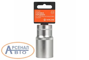 Головка торцевая 1/2" DR двенадцатигранная 32мм глубокая, пласт. подвес (ATAO040)