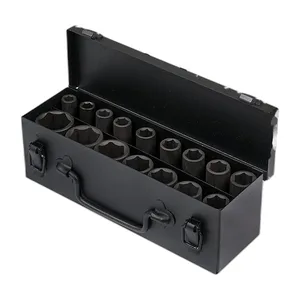 Набор головок ударных 1/2", L=78мм., к-т 16шт. (10, 11, 12, 13, 14, 15, 16, 17, 18, 19, 21, 22, 24, 27, 30, 32мм.), уп. металлический кейс, артикул ATAS043