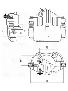 Суппорт ВАЗ 1111 (Ока), перед. лев. d=45мм (в сборе со скобой). CF 411 "TRIALLI"