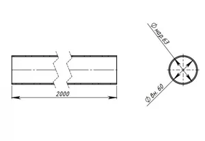 Труба глушителя прямая 51х2000 (d=51х1.5, L=2000мм) (алюм. сталь). EMC 0152 "TRIALLI"