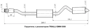 Глушитель УАЗ 3163 (12-), (дв. ЗМЗ 409, ЕВРО-4) в сборе с резонат.(алюм. сталь). EMM 0388 "TRIALLI"