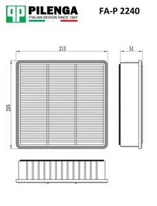 Фильтр воздушный MITSUBISHI. FA-P 2240 "PILENGA" — ракурс 1