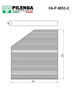 Фильтр салонный MERCEDES-BENZ, угольный. FA-P 4051-C "PILENGA"