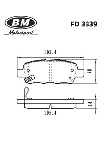 Колодки задние NISSAN, дисковые. FD 3339 "BM" — ракурс 1