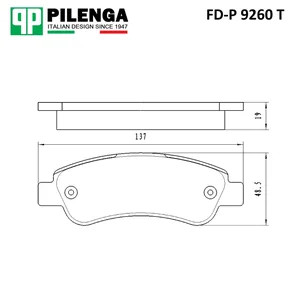 Колодки задние CITROEN/PEUGEOT, дисковые, усиленные. FD-P 9260 T "PILENGA"