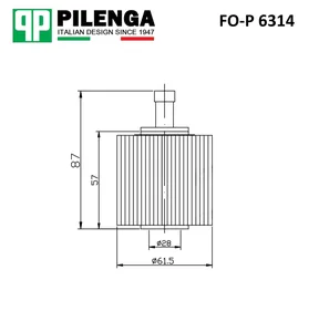 Фильтр масляный TOYOTA, (вставка). FO-P 6314 "PILENGA"