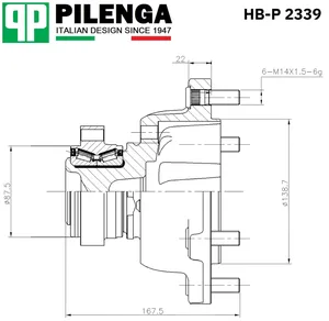 Ступица колеса FORD, передняя с подшипником в сборе. HB-P 2339 "PILENGA"