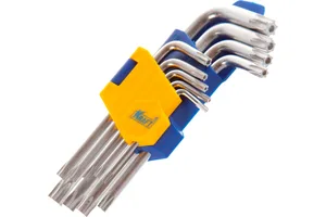 Ключи торцевые torx Г-образные, короткие, (набор 9 шт). KT 700567 "KRAFT"
