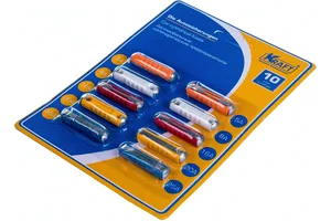 Предохранители автомобильные цилиндрические, (10 шт). KT 870024 "KRAFT"