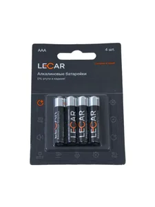 Батарейка LECAR ALKALINE AAA (уп. 4 шт.), артикул LECAR-0000231-06