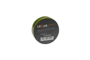 Изолента LECAR 19 мм × 20 м желто-зеленая, артикул LECAR-0000530-06