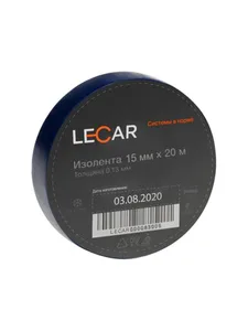 Изолента LECAR 15 мм × 20 м синяя, артикул LECAR-0000830-06