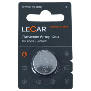 Батарейка LECAR CR2032 литиевая дисковая (1 шт. в блистере), артикул LECAR-0000931-06