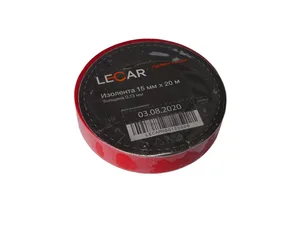 Изолента LECAR 15 мм × 20 м красная, артикул LECAR-0001230-06