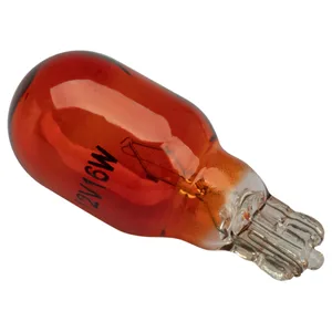 Лампа W16W стекл. цоколь 12Vх16W (габарит, приборы, номер) оранж, упаковка 10 шт., артикул LECAR-0002013-01