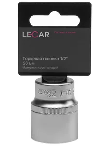 Головка 6-гранная х 26 мм 1/2" (хром-ванадий), артикул LECAR-0004312-14