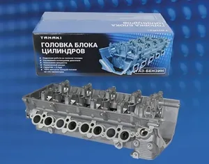 Головка блока цилиндров Волга, ГАЗель, Соболь, УАЗ дв.ЗМЗ 40524, 40525, 40904, Евро 3, 4, в сб. с ПРОКЛАДКОЙ ОРИГИНАЛ и клапанами,  АИ-92/газ-бензин, пятиопорная (40624.1003007, 40624.3906562), артикул TKG-1003007-65 С ПРОКЛ.